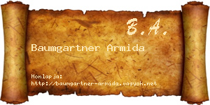 Baumgartner Armida névjegykártya
